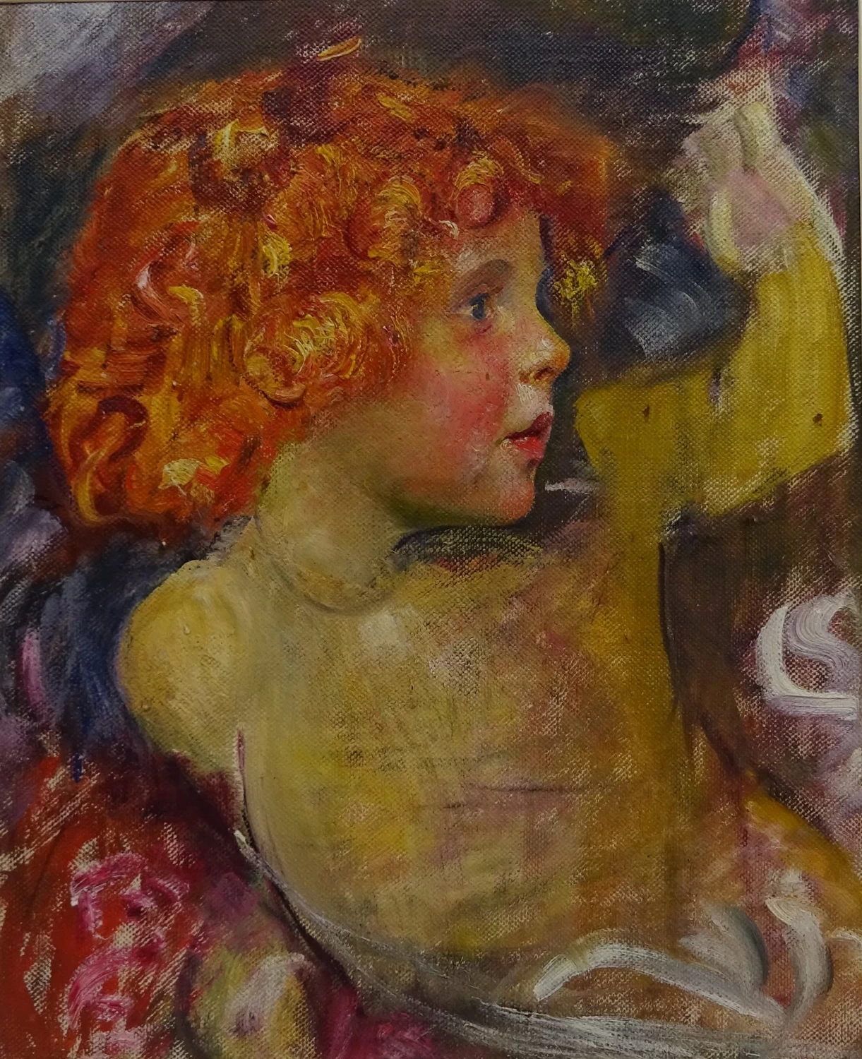 Annie Louise Swynnerton - Ritratto a mezzo busto di un bambino con i capelli rossi